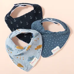 Baberos absorbentes para bebé 0-3 años - triángulos de gasa crepé