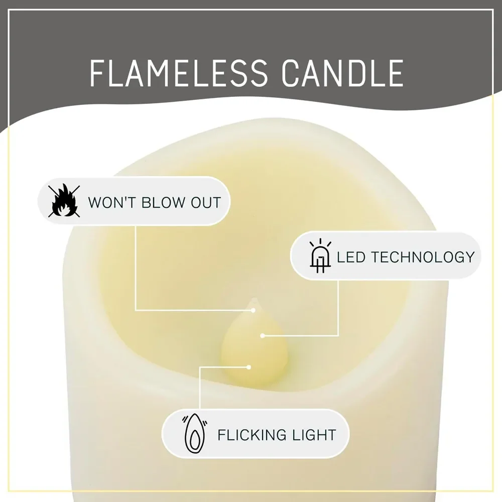 Velas LED sin llama con mando a distancia para decoración festiva - imagen 3