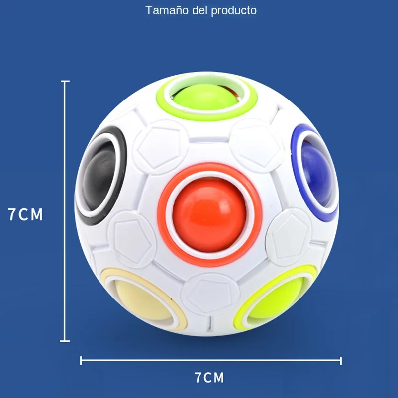 Cubo antiestrés sensorial para niños, juguete educativo arcoíris - imagen 3