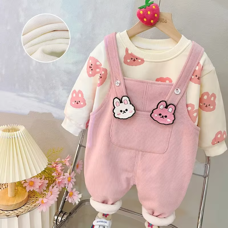 Conjunto sudadera con capucha y leggings de felpa para niña – Invierno - imagen 4