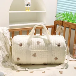 Bolsa de pañales para bebé bordada con bandolera de viaje maternidad