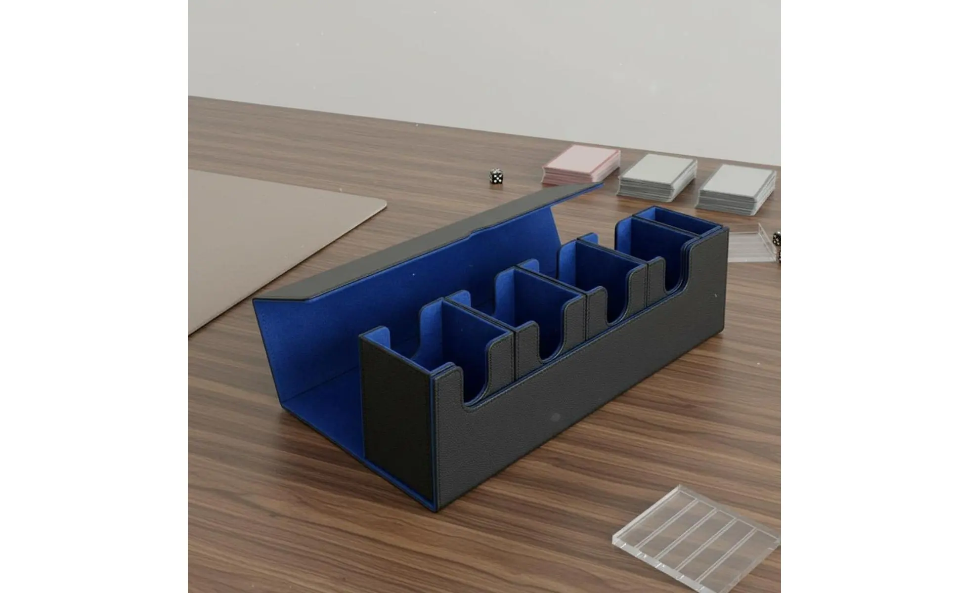 Soportes para mazos y bandeja central para dados