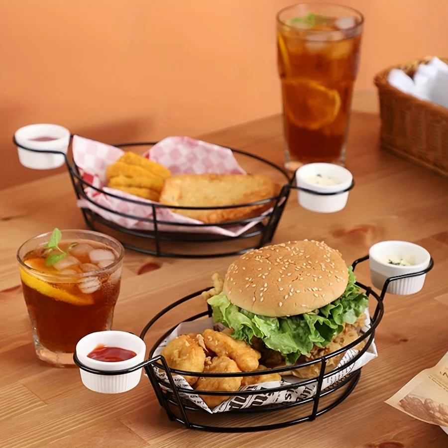 Cesta para aperitivos de acero inoxidable y patatas fritas caseras - imagen 2