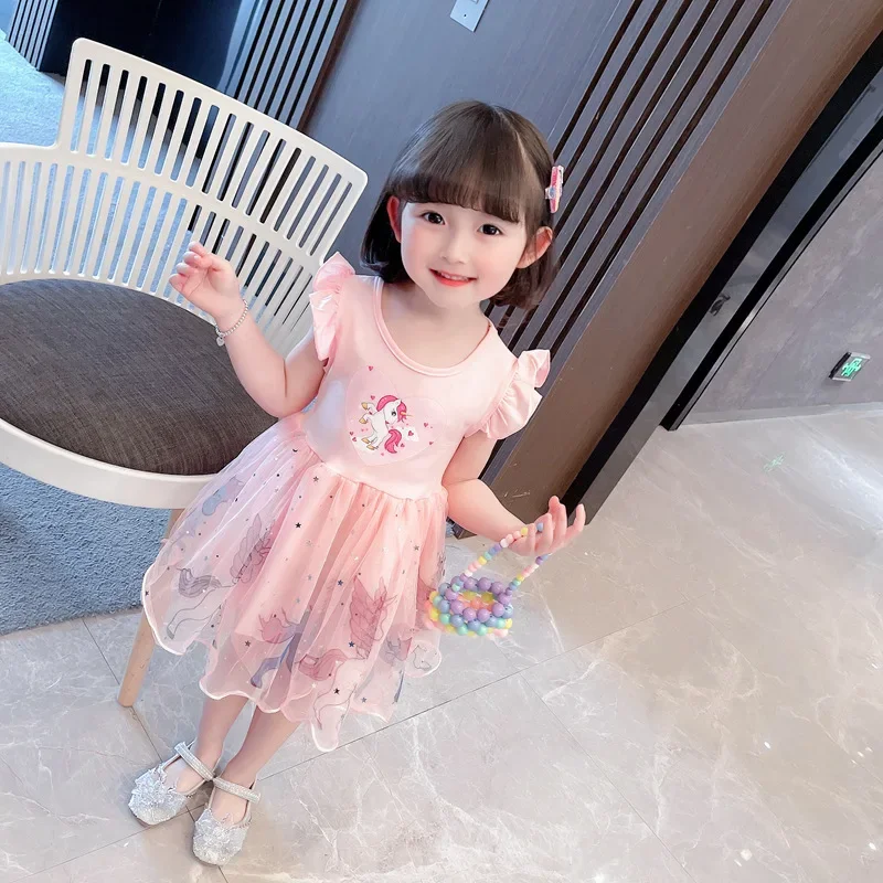 Vestido princesa verano para niña con mangas voladoras de fiesta - imagen 3