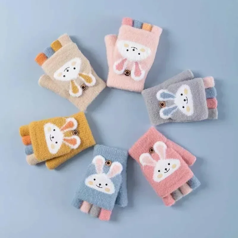 Guantes de invierno peludos para niños – Suaves y cómodos - imagen 2