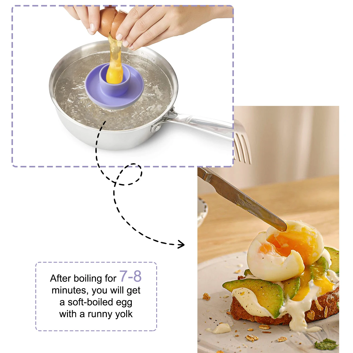 Soporte de silicona para huevos de bebé - Antideslizante para entrenamiento de destete