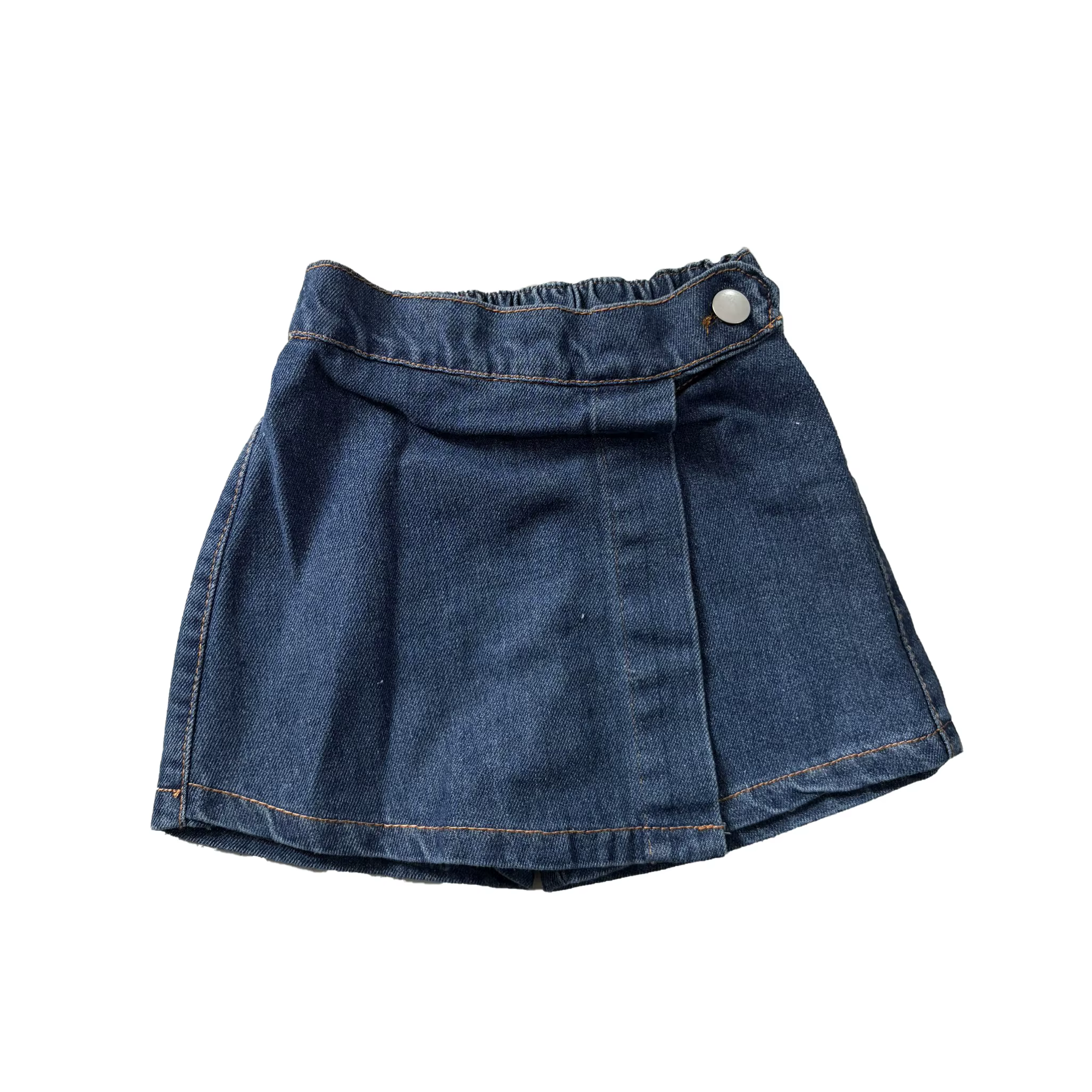 Falda vaquera elástica en denim azul para niños