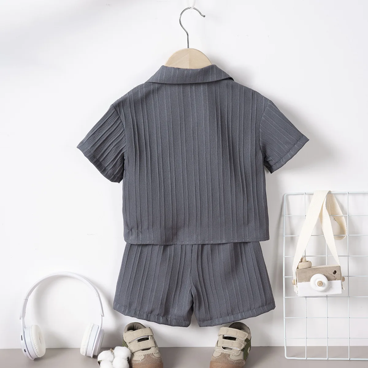 Conjunto de verano niño camisa manga corta con solapa y pantalón corto - imagen 5