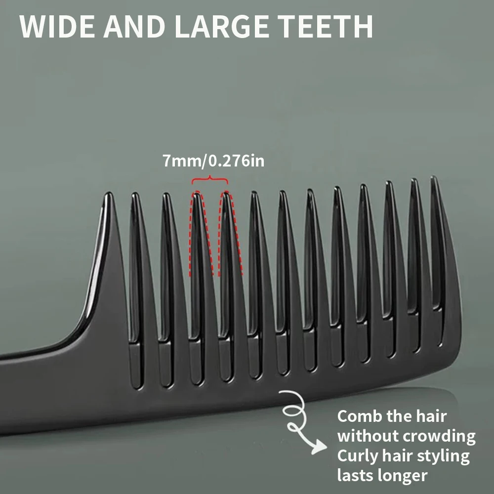 Peine de dientes anchos para cabello rizado resistente