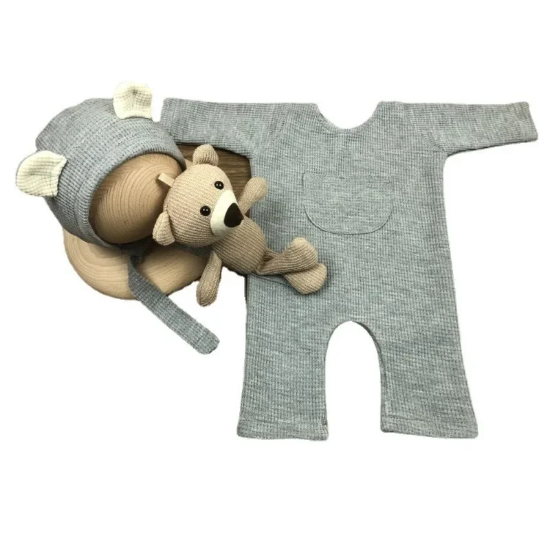 Accesorios para fotos de bebé recién nacido – gorro oso y pelele - imagen 5