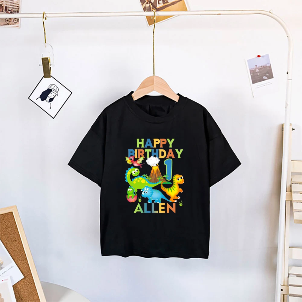Camiseta infantil personalizada con dinosaurio de dibujos animados - imagen 2