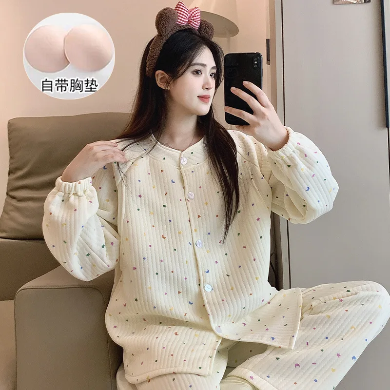 Pijama lactancia maternidad fresa manga larga otoño invierno - imagen 4