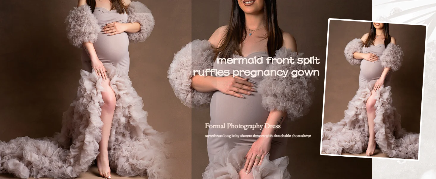 Vestido de maternidad con hombros descubiertos