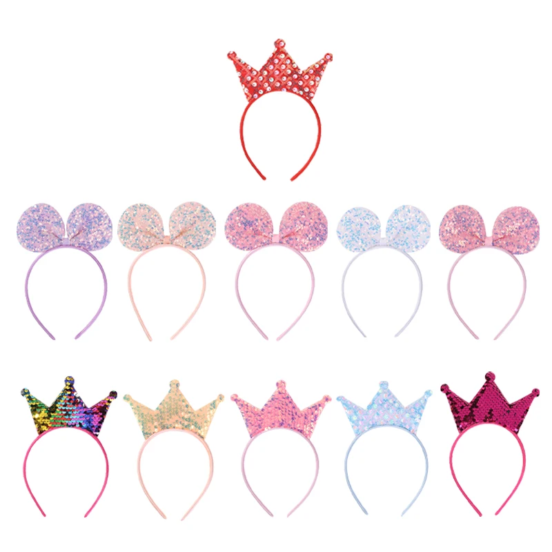 Diadema de lentejuelas para niña – Corona brillante de fiesta - imagen 4