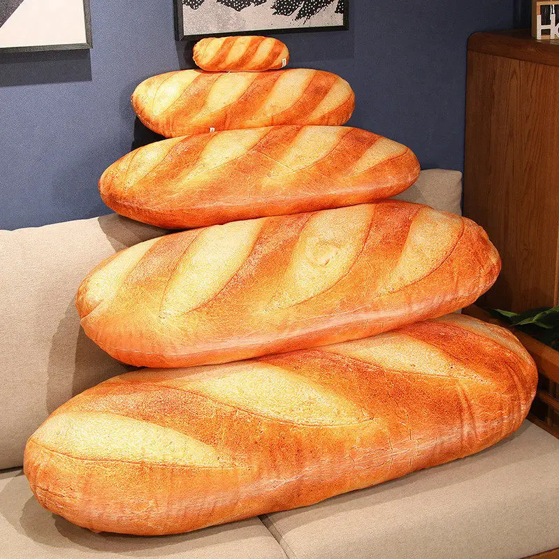 Almohada de peluche en forma pan francés – Decorativa y suave - imagen 4