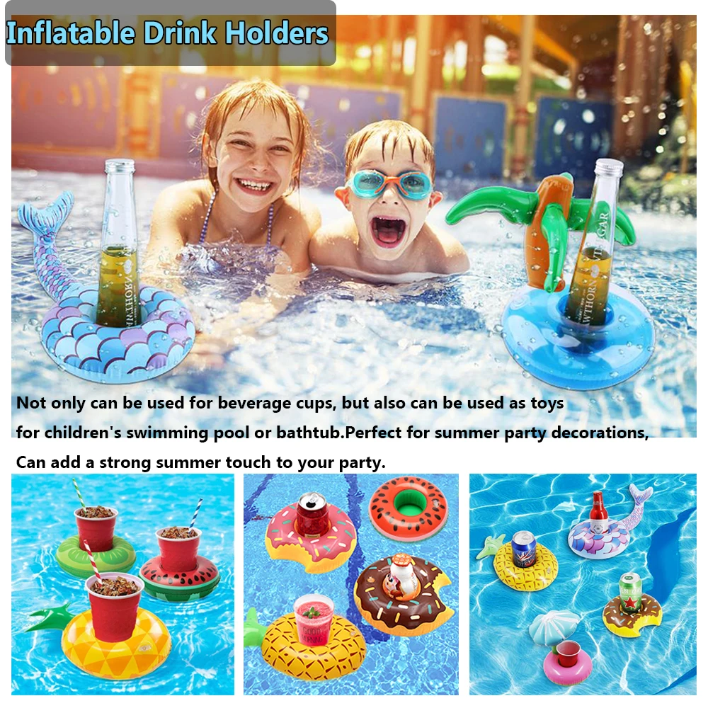 Soporte hinchable para bebidas de piscina infantil con posavasos - imagen 5