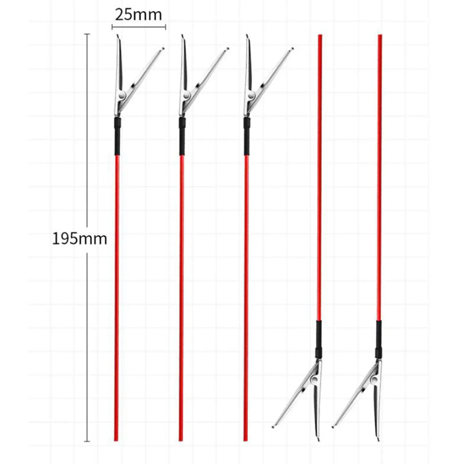 Pinzas de cocodrilo largas con cable para modelismo - imagen 3