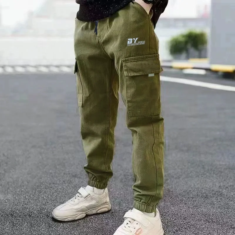Pantalones de trabajo rectos para niños, estilo informal otoño - imagen 2