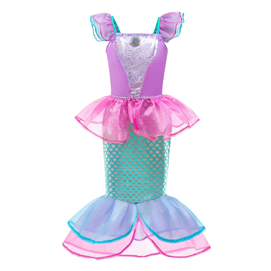 Vestido de princesa con encaje para niñas, disfraz de fiesta