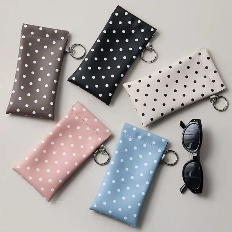 Estuche para gafas portátil con cierre automático y diseño de puntos - imagen 4