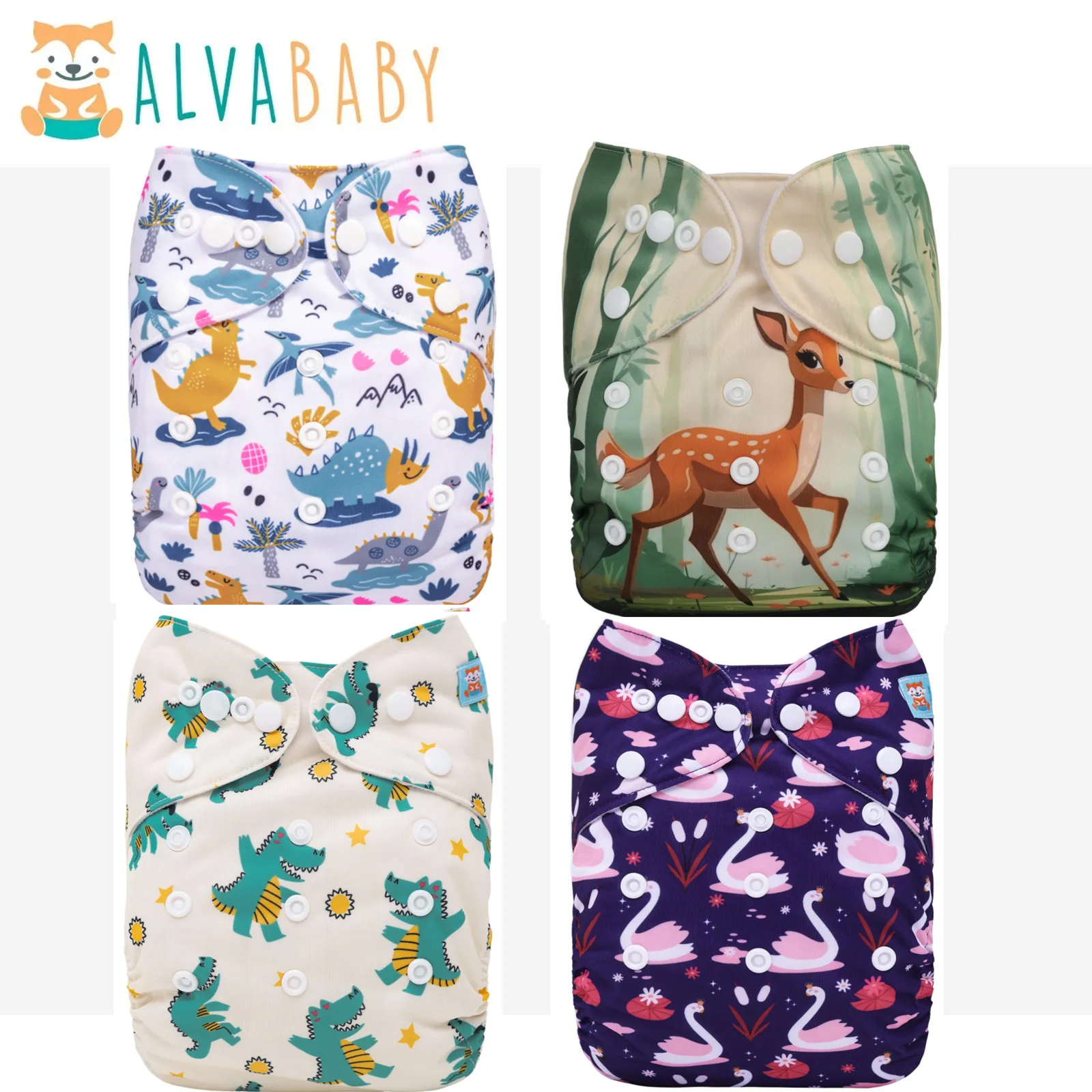 ALVABABY carcasa de pañal reutilizable ajustable ecológica - imagen 2