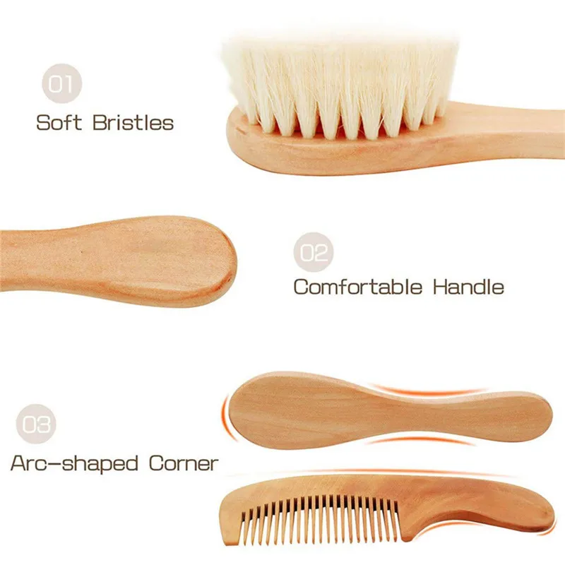 Kit de aseo para bebé – Peine de haya y cepillo suave - imagen 2