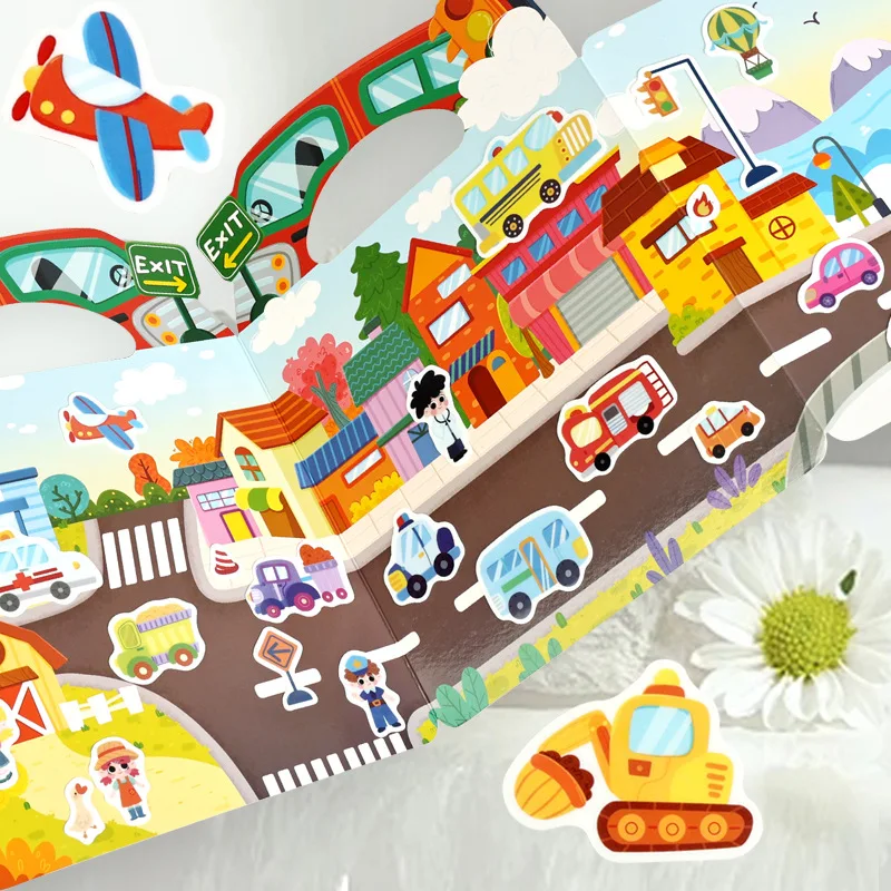 Libro de pegatinas reutilizables Montessori multitemático para niños - imagen 3