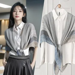 Chal de verano Xiaokan para mujer, pañuelo cuadrado grande versátil