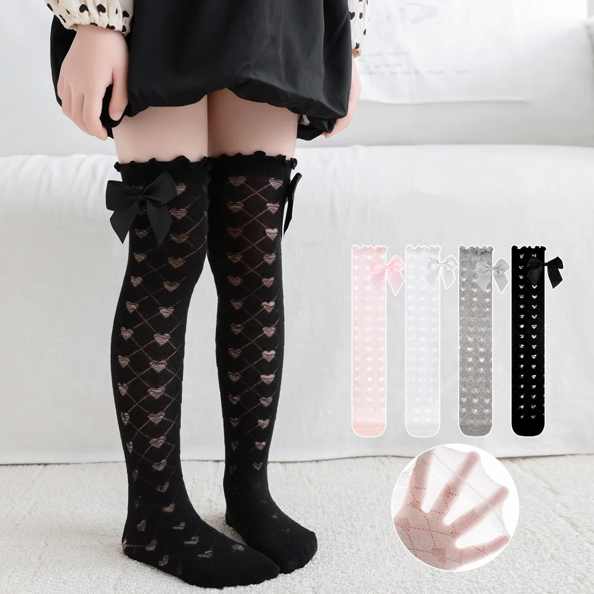 Estilo princesa con lazo en calcetines infantiles