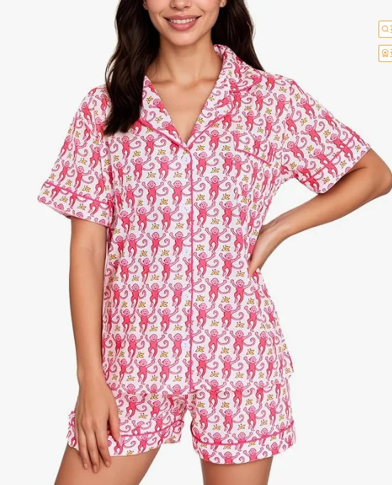 Pijama de verano estampado mono para niños – Conjunto - imagen 3