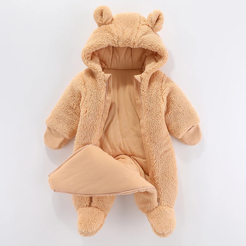 Chaqueta invernal para bebé 0-12 meses con capucha de algodón suave - imagen 4