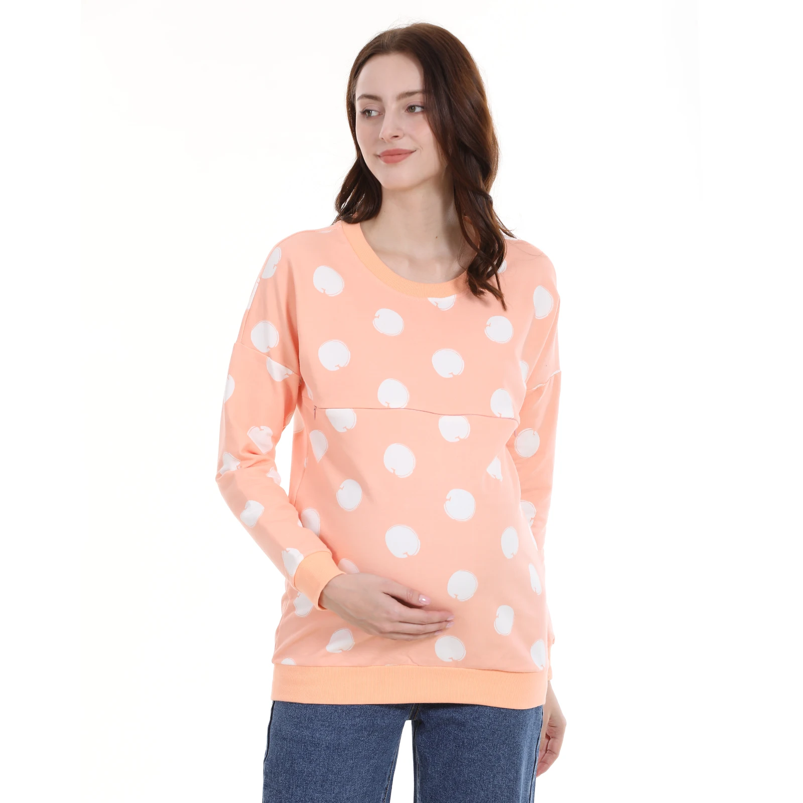Sudadera de lactancia de invierno con capucha de algodón grueso - imagen 3
