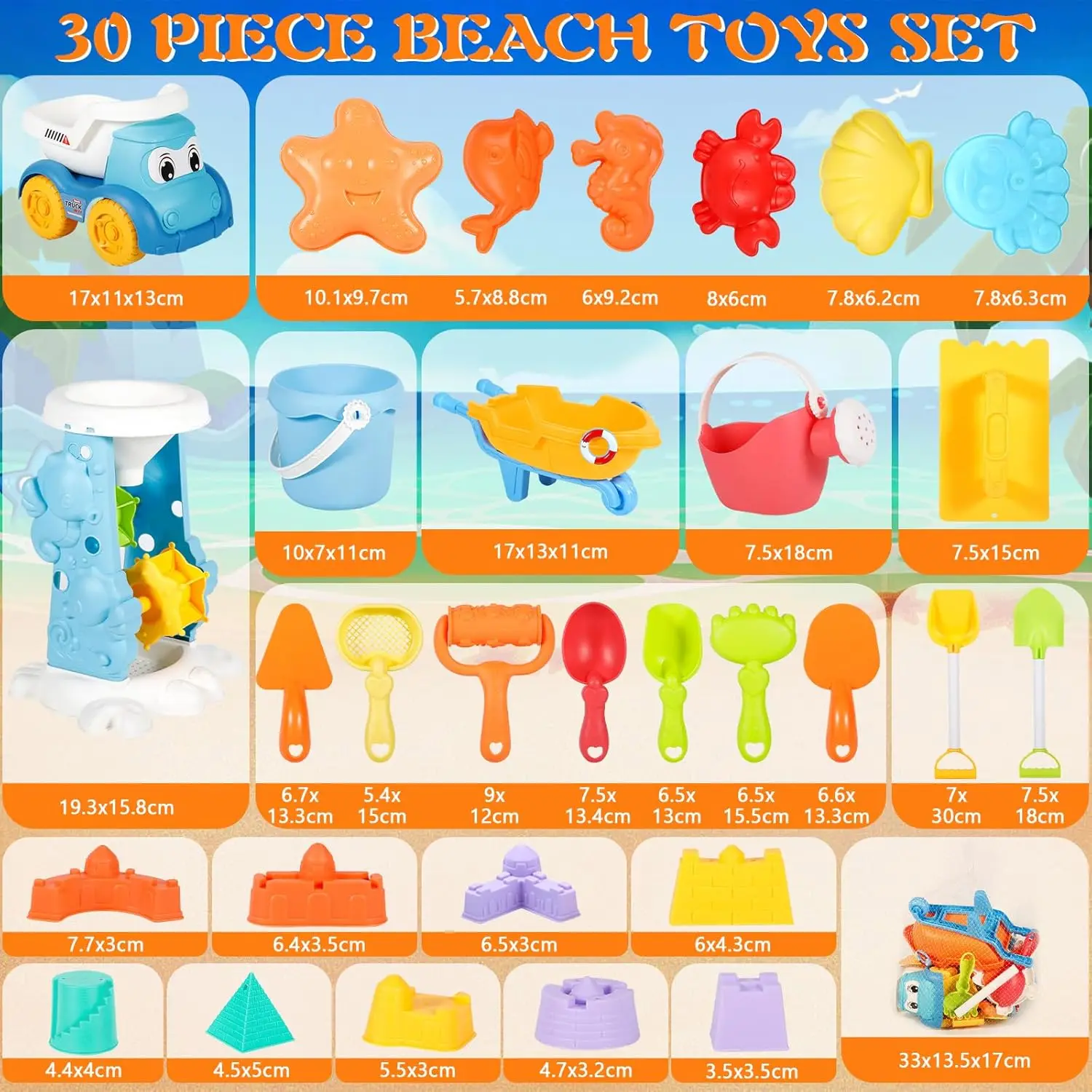 Juguetes de playa para niños: cubo, pala y rastrillo - imagen 2