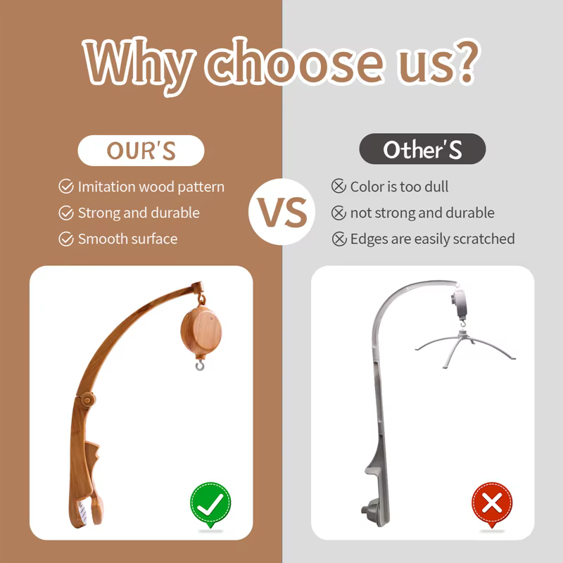 Vista del soporte instalado en cuna