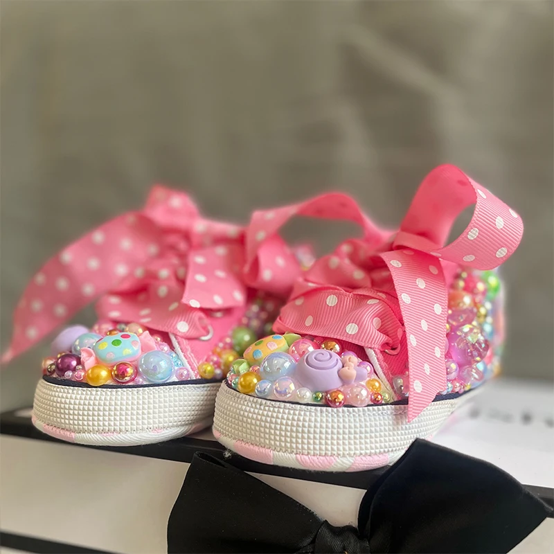 Lollipop Zapatos primeros pasos de lona con suela blanda para niña - imagen 3