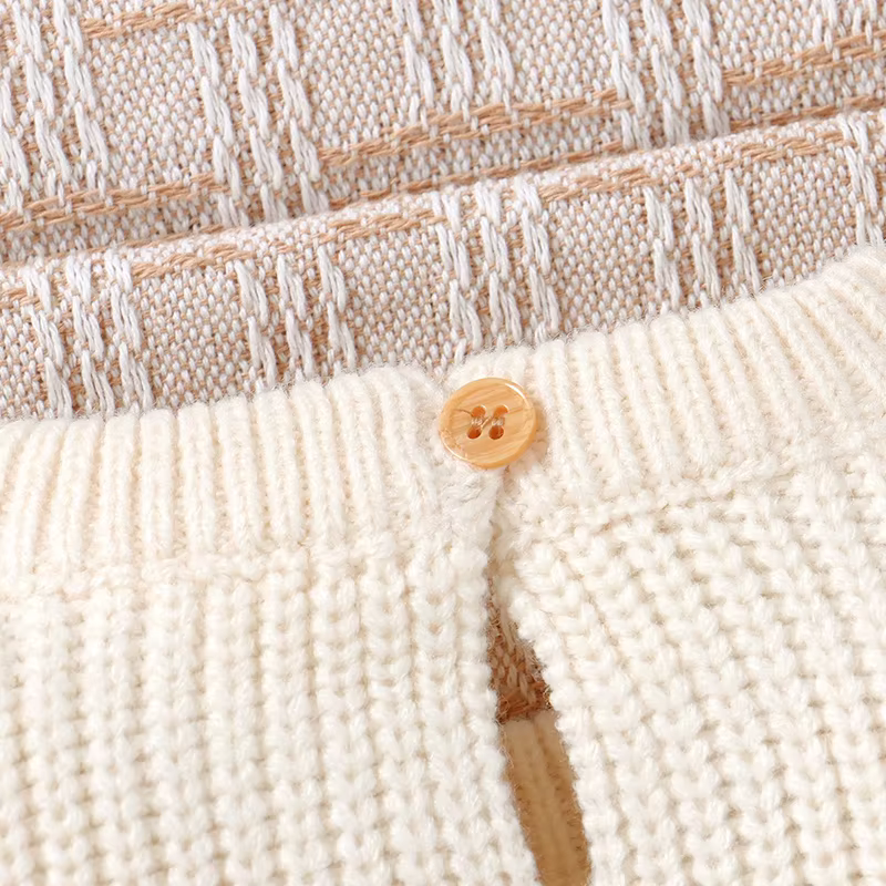 Pelele bebé manga larga para otoño e invierno – Recién nacido unisex beige - imagen 5