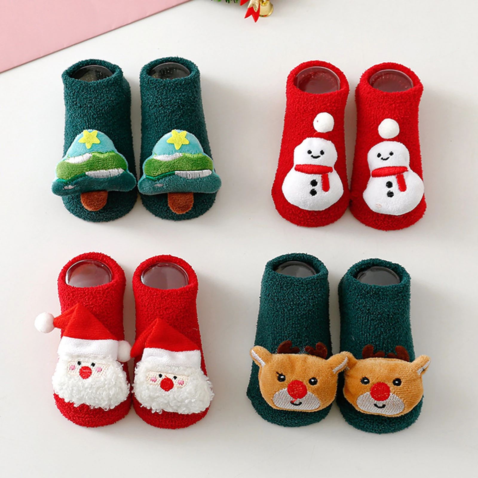 Zapatos planos de invierno para bebé – Diseño navideño 3D