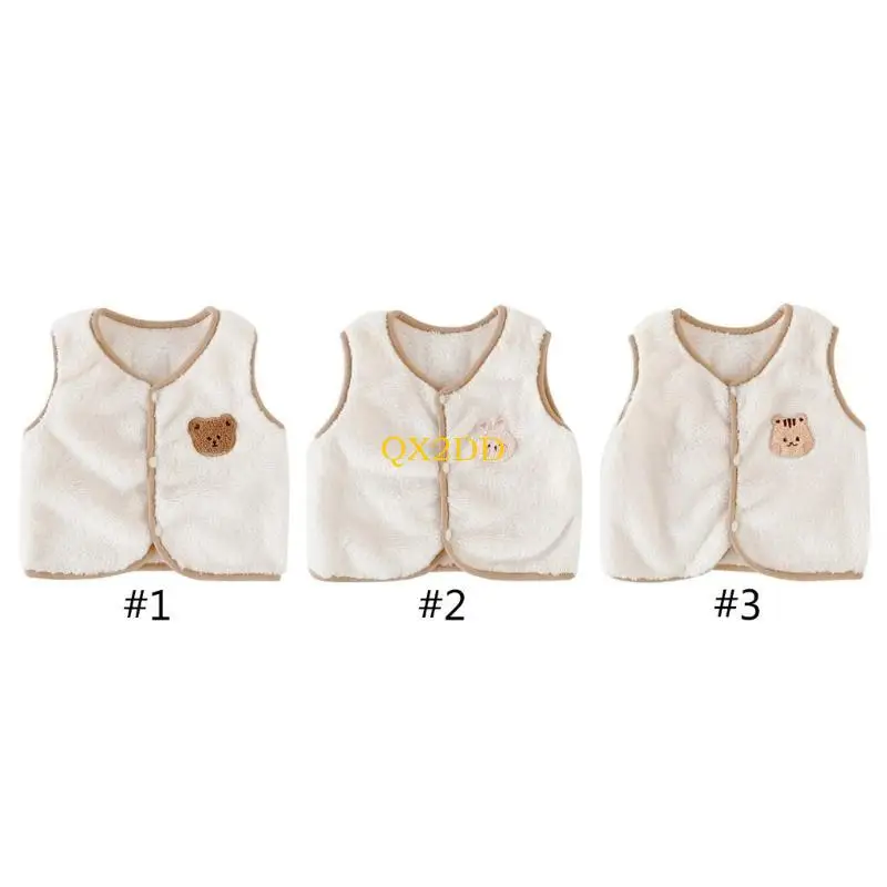 QX2D Chaleco de felpa infantil cálido para otoño e invierno unisex - imagen 5