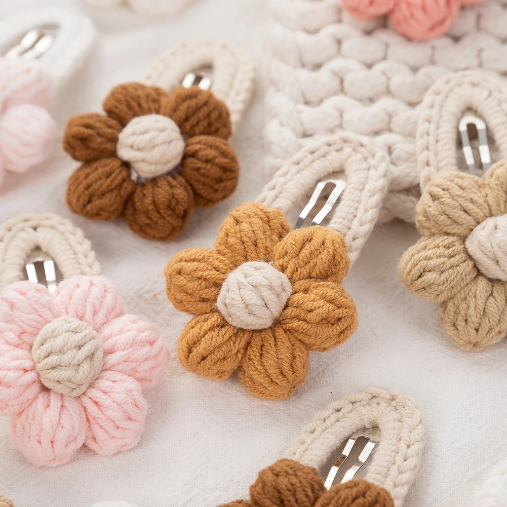 Conjunto 5 pinzas girasol hechas a mano