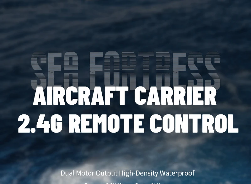 Portaaviones S19 RC navegando en agua