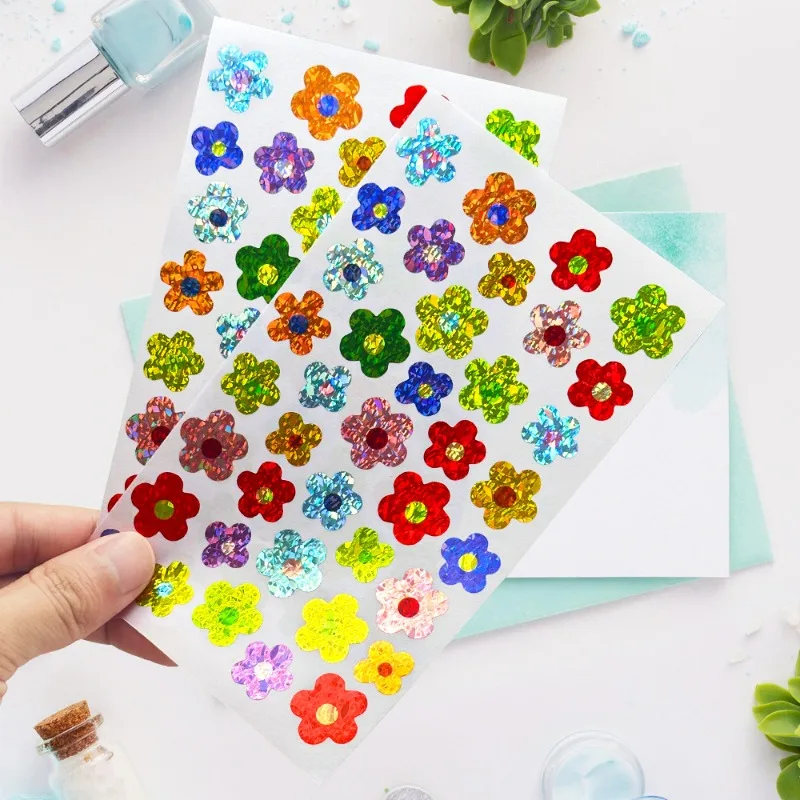 Mini pegatinas holográficas de encaje floral infantil - imagen 5