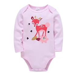Body de manga larga en algodón estampado para bebé niña