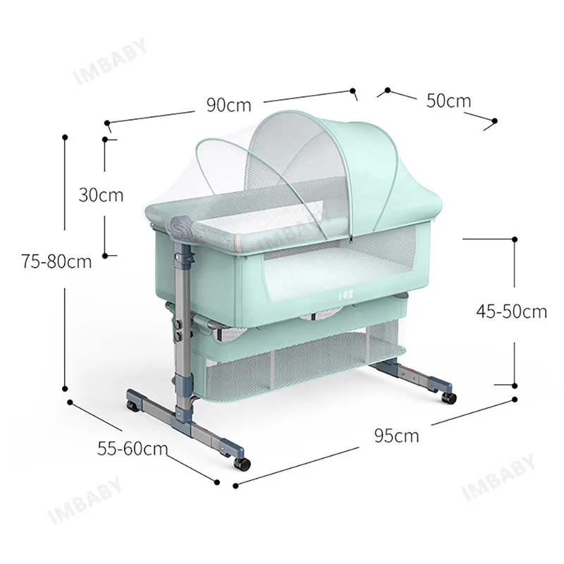 IMBABY Cuna plegable portátil para bebé recién nacido ajustable - imagen 2