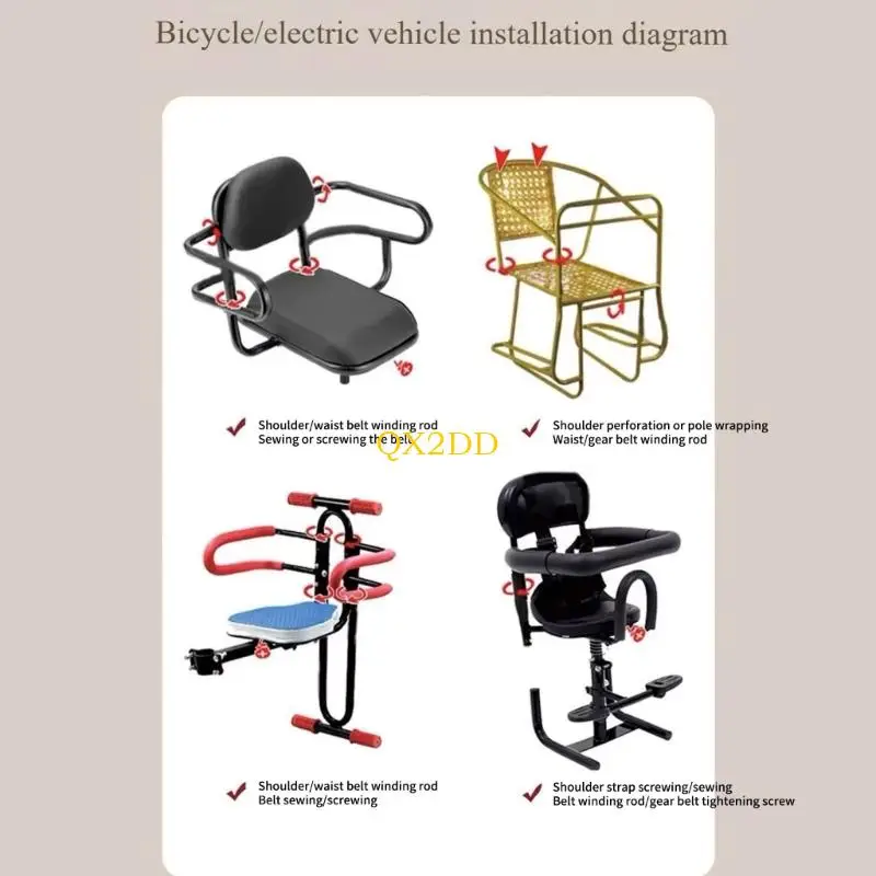 QX2D Arnés de seguridad bebé para trona construcción resistente - imagen 3