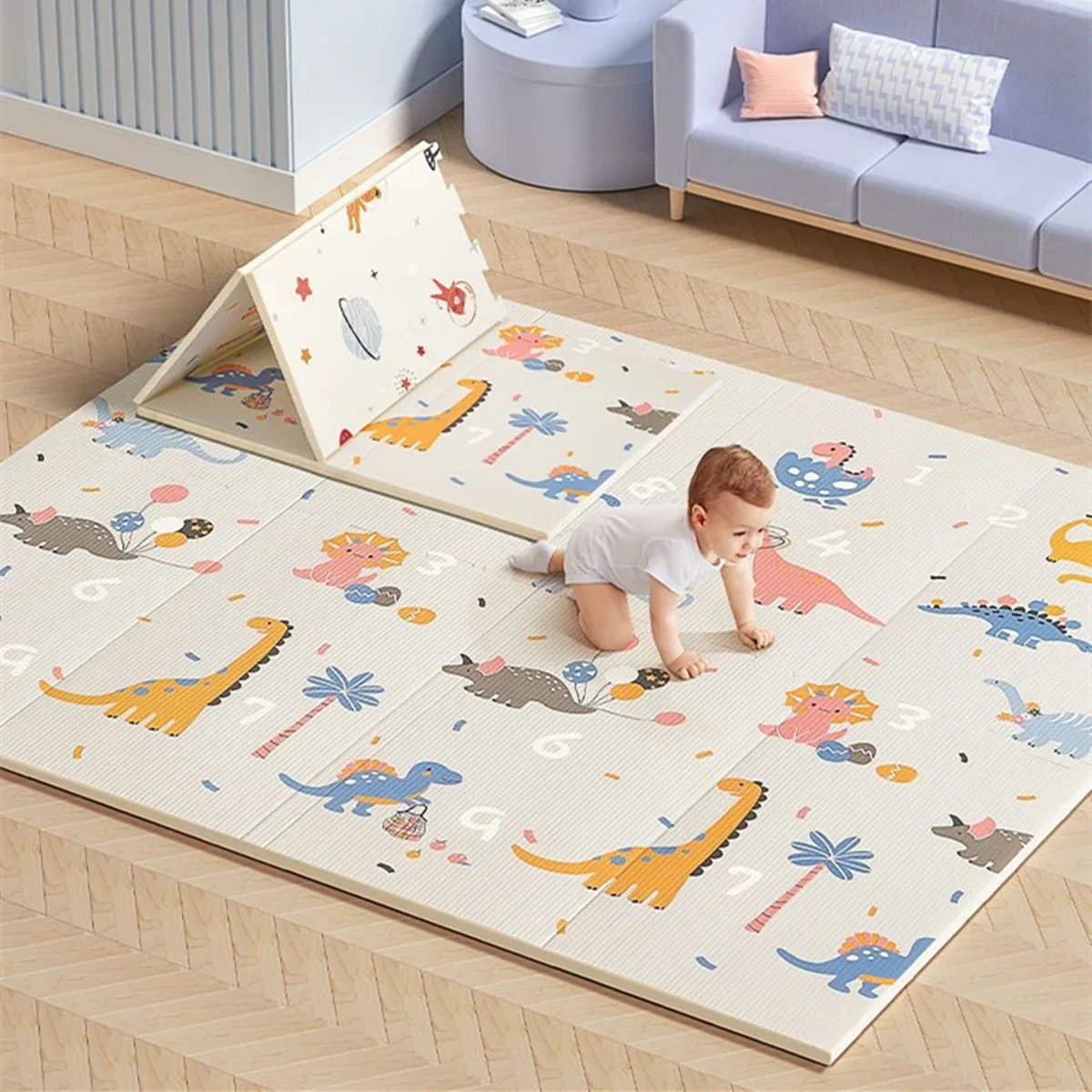 Alfombra de juegos plegable educativa no tóxica para bebés - imagen 4