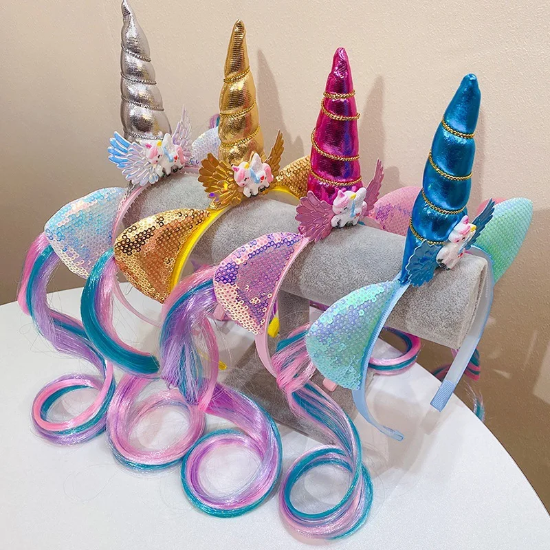 Diadema orejas de unicornio Kawaii – Disfraz infantil para fiestas - imagen 3