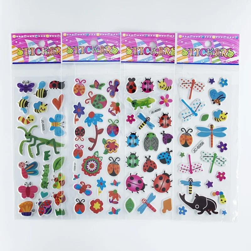 Pegatinas 3D de insectos para niños – Set abeja y mariquita - imagen 2