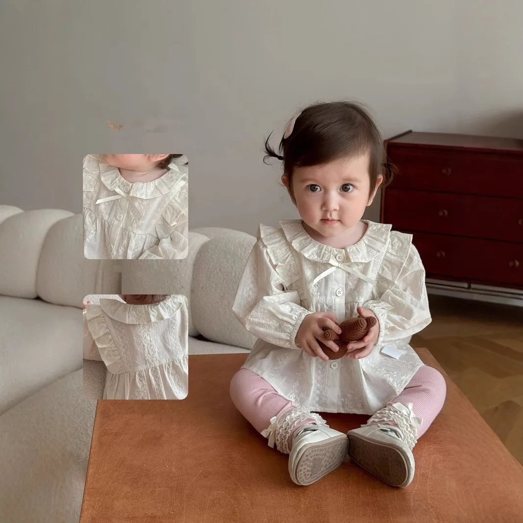 Blusa infantil floral de algodón cuello redondo - imagen 3