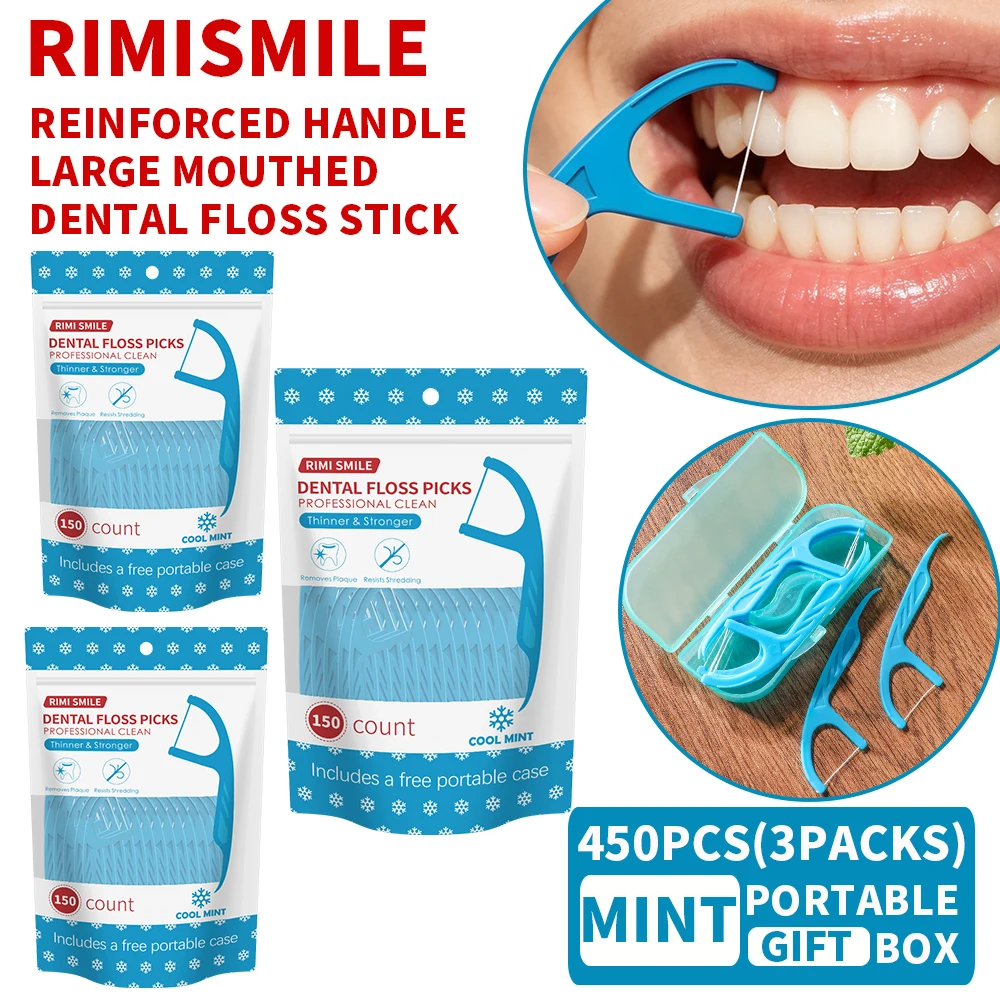 Palillos de hilo dental infantiles de menta – cabeza ancha