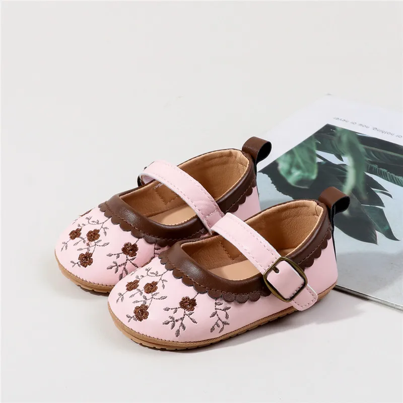Zapatos de bebé princesa con flores para niña, antideslizantes - imagen 3